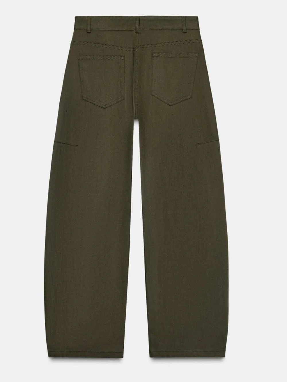 Zara Olive Green Balloon Jeans Denim Trousers - Picture 2 of 16